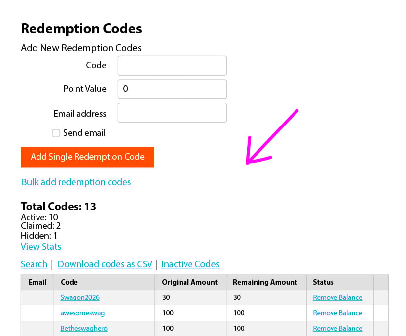Automatic emails for point-based codes-1